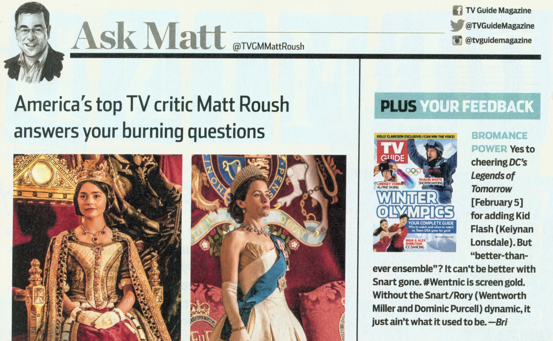 TV Guide Feedback re losing Miller on Legends of Tomorrow
